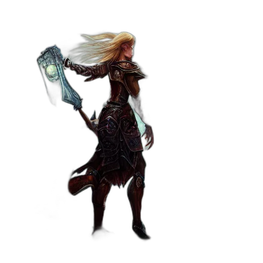 dragon, staff, hair, creature transparent PNG cut-out