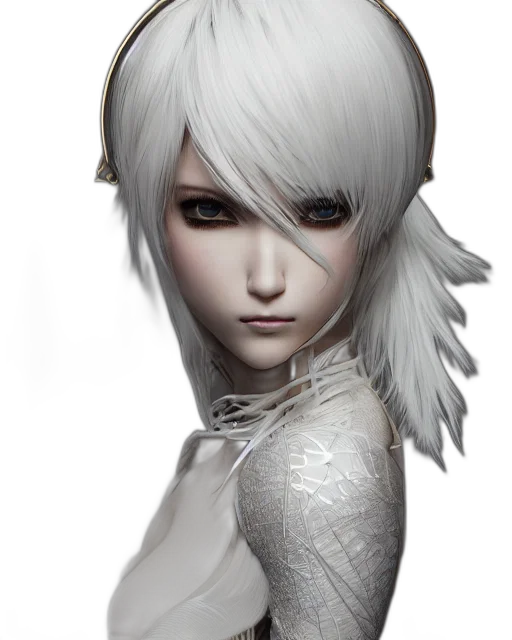face, robot, hair, staff transparent PNG cut-out