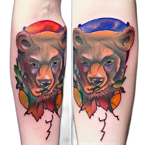 photorealistic, watercolor, tattoo, style transparent PNG cut-out