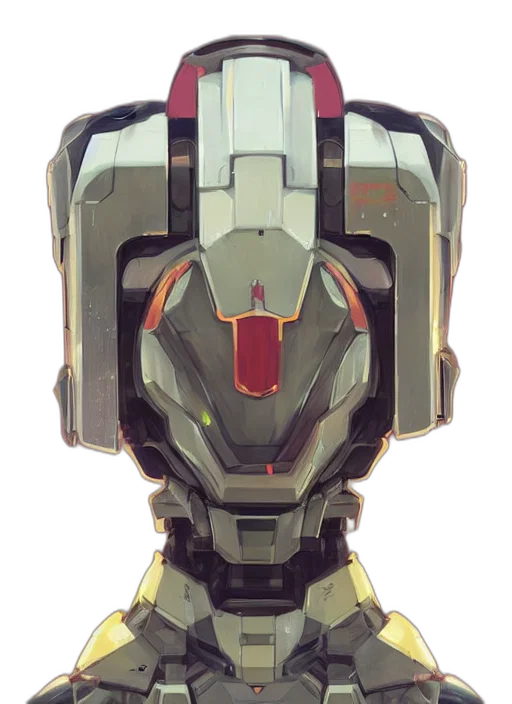 robot, weapon, face, jacket transparent PNG cut-out