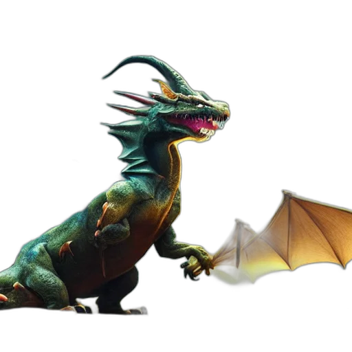 dragon, creature, animal, staff transparent PNG cut-out