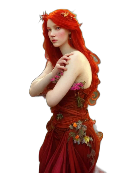 dress, jewelry, crown, fantasy art transparent PNG cut-out