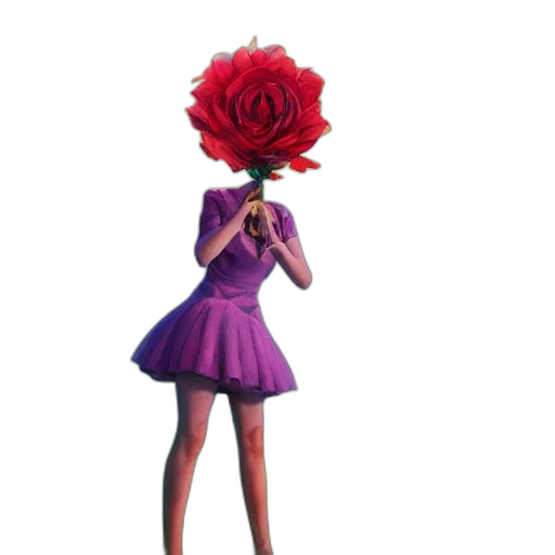 dress, flower, staff, crown transparent PNG cut-out