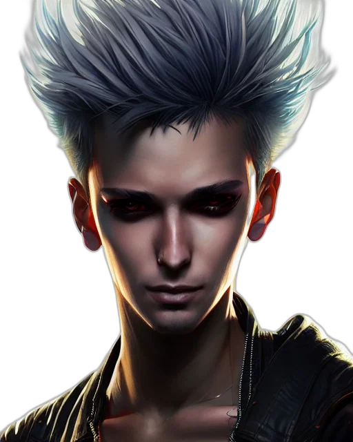 face, cyberpunk, fantasy art, concept art transparent PNG cut-out