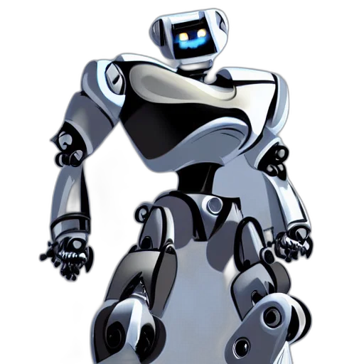robot, concept art, 3d render, pixel art transparent PNG cut-out