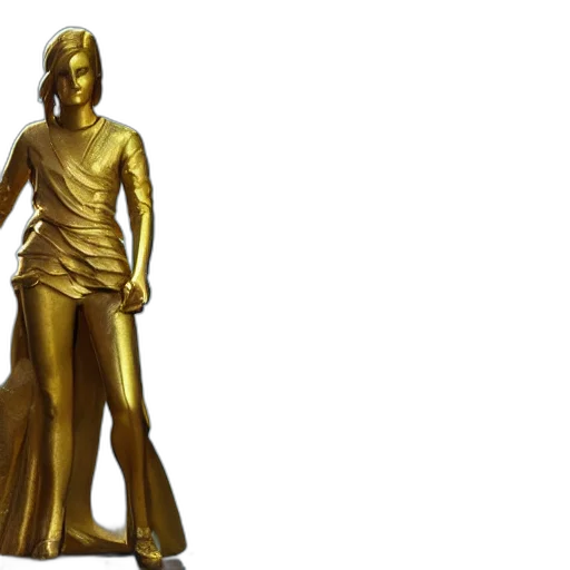 3d render, golden, portrait, emma transparent PNG cut-out