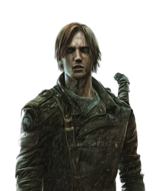 jacket, staff, face, concept art transparent PNG cut-out