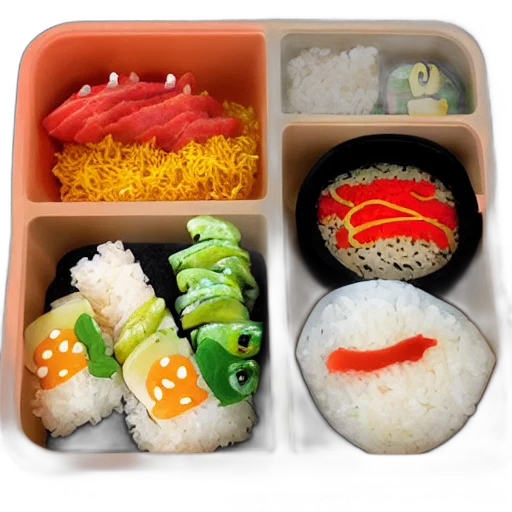 food, photorealistic, 3d render, samurair transparent PNG cut-out