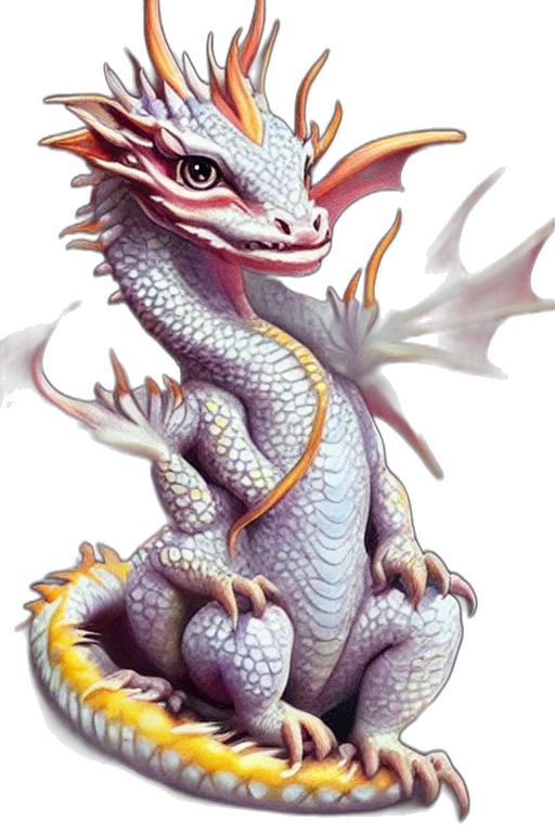 dragon, creature, animal, staff transparent PNG cut-out