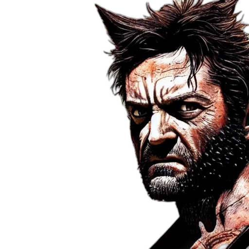 face, comic book art, concept art, photorealistic transparent PNG cut-out