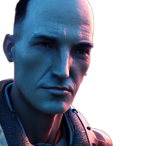robot, face, 3d render, concept art transparent PNG cut-out
