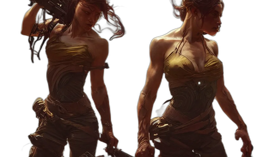 dress, concept art, fantasy art, cyberpunk transparent PNG cut-out