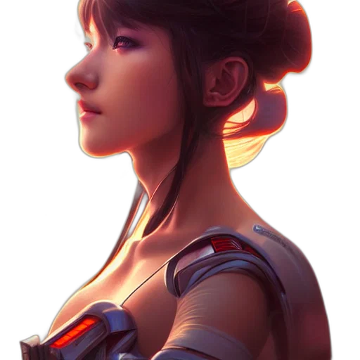 robot, face, concept art, fantasy art transparent PNG cut-out