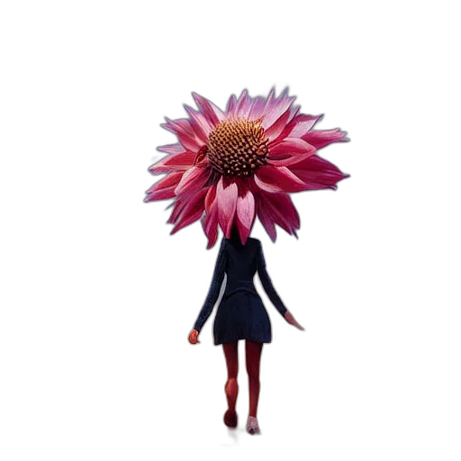 flower, umbrella, dress, staff transparent PNG cut-out