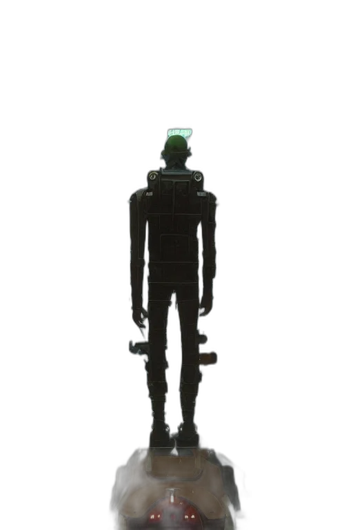 robot, staff, jacket, creature transparent PNG cut-out