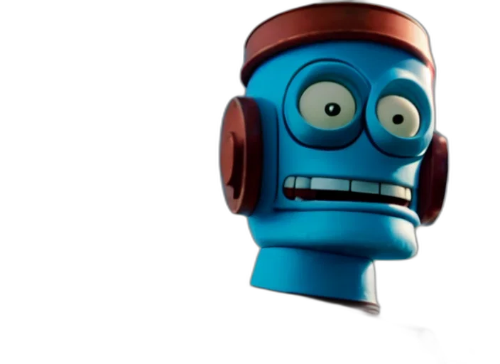 robot, face, 3d render, concept art transparent PNG cut-out