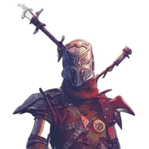 sword, mask, staff, robot transparent PNG cut-out