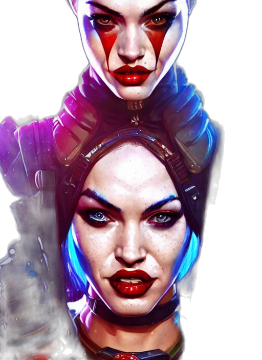 face, cyberpunk, concept art, fantasy art transparent PNG cut-out