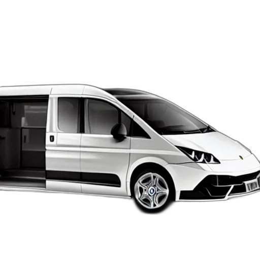 car, 3d render, van, designed transparent PNG cut-out
