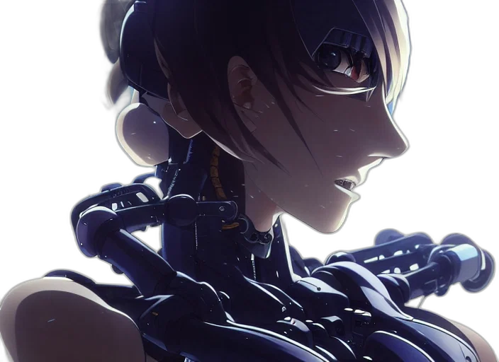 robot, face, weapon, crown transparent PNG cut-out