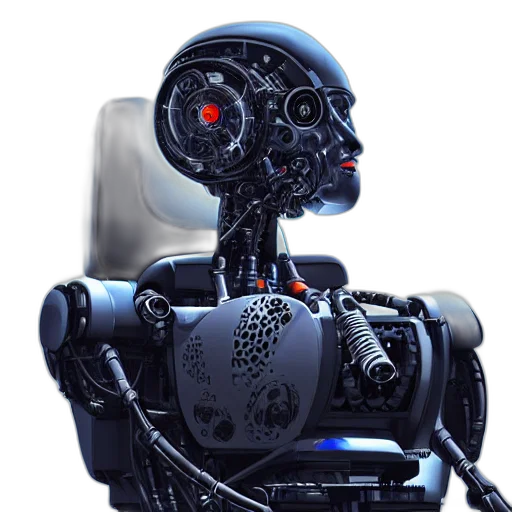 robot, cyberpunk, 3d render, concept art transparent PNG cut-out