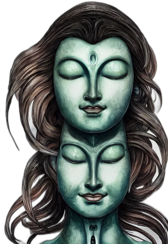 mask, face, pencil sketch, photorealistic transparent PNG cut-out
