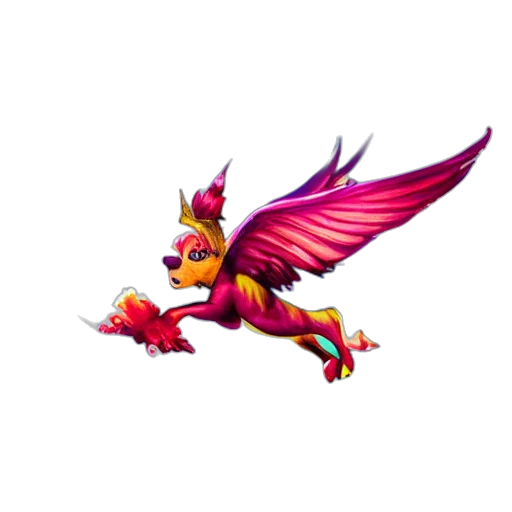 dragon, staff, animal, creature transparent PNG cut-out