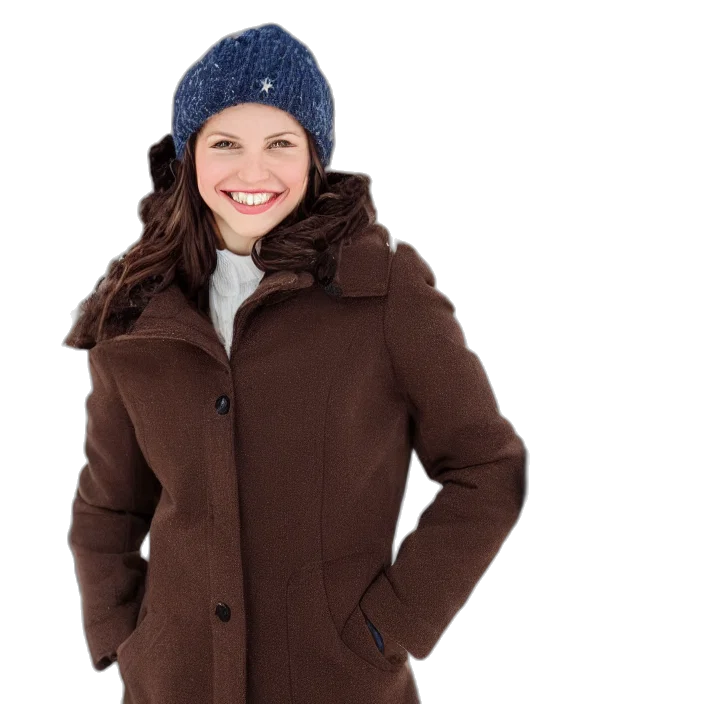 jacket, hat, snow, earth tones transparent PNG cut-out