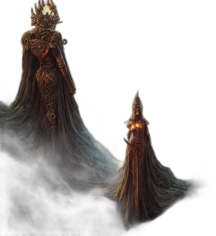 dress, crown, concept art, fantasy art transparent PNG cut-out