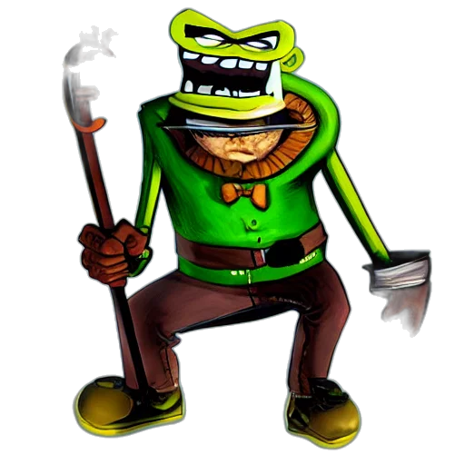 staff, creature, 3d render, concept art transparent PNG cut-out