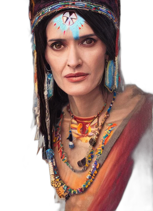 jewelry, face, photorealistic, oil painting transparent PNG cut-out