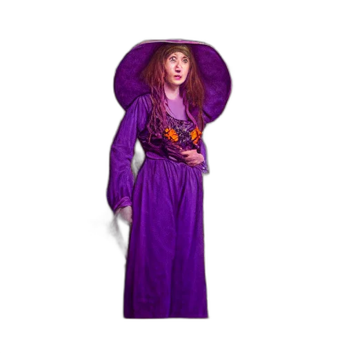 dress, hat, staff, umbrella transparent PNG cut-out
