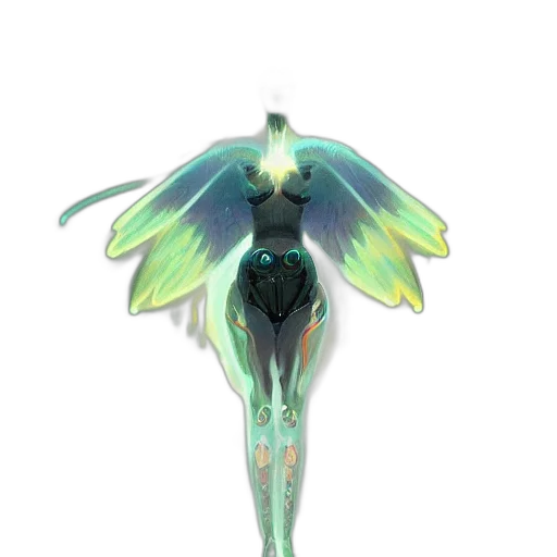 creature, dress, staff, robot transparent PNG cut-out