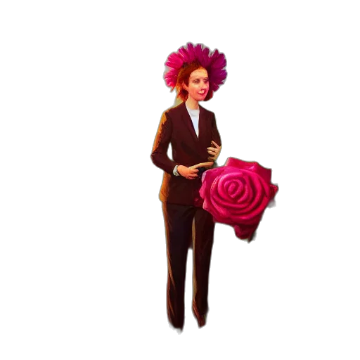 flower, staff, crown, dress transparent PNG cut-out