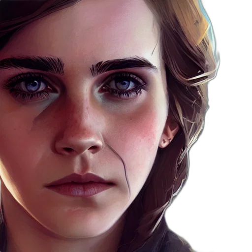 face, photorealistic, concept art, comic book art transparent PNG cut-out