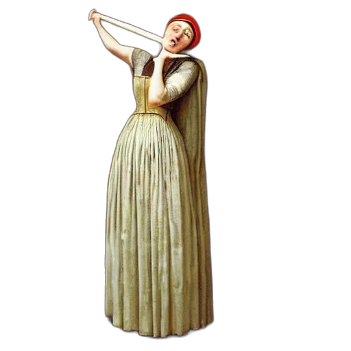 dress, staff, sword, hat transparent PNG cut-out