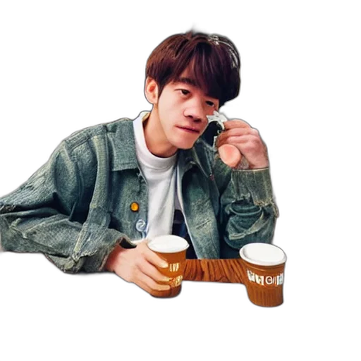 jacket, food, face, photorealistic transparent PNG cut-out