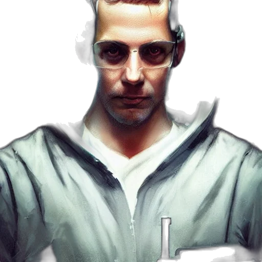 jacket, robot, face, staff transparent PNG cut-out