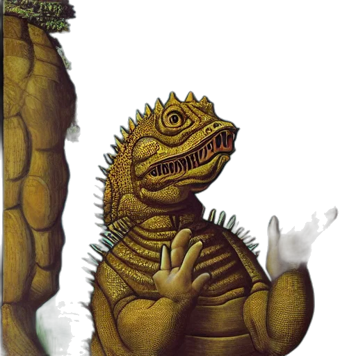dragon, creature, animal, staff transparent PNG cut-out