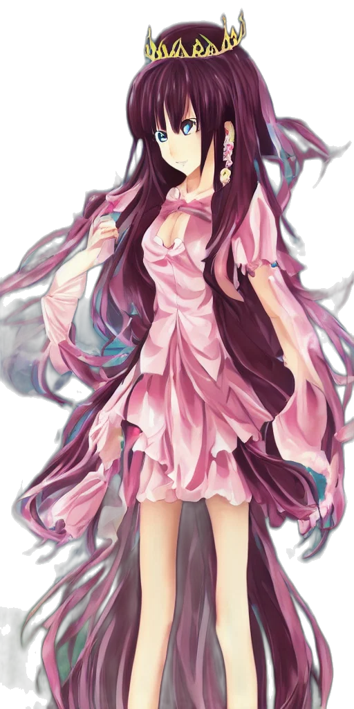 dress, staff, creature, anime transparent PNG cut-out