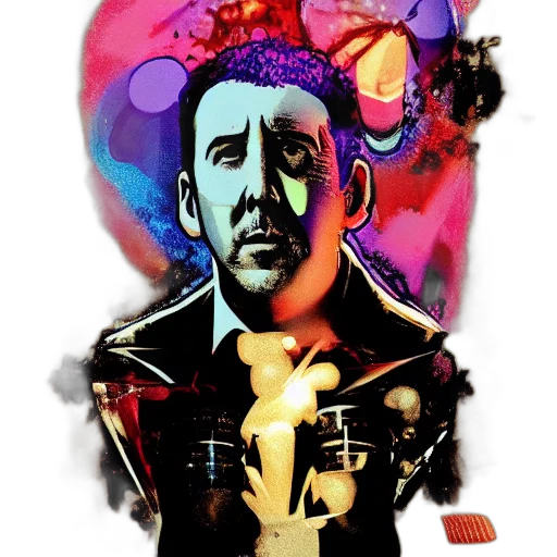 jacket, face, comic book art, concept art transparent PNG cut-out