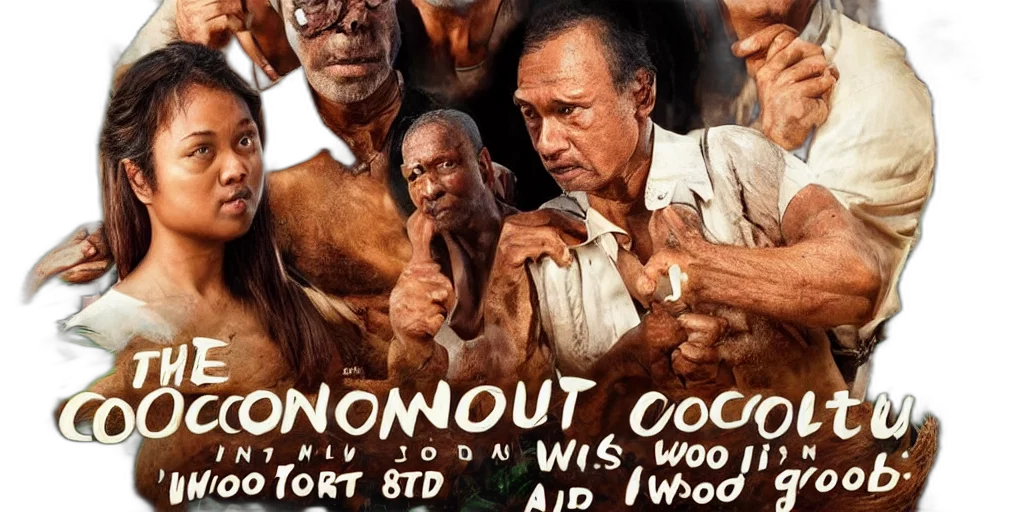 concept art, coconut, wood, very transparent PNG cut-out