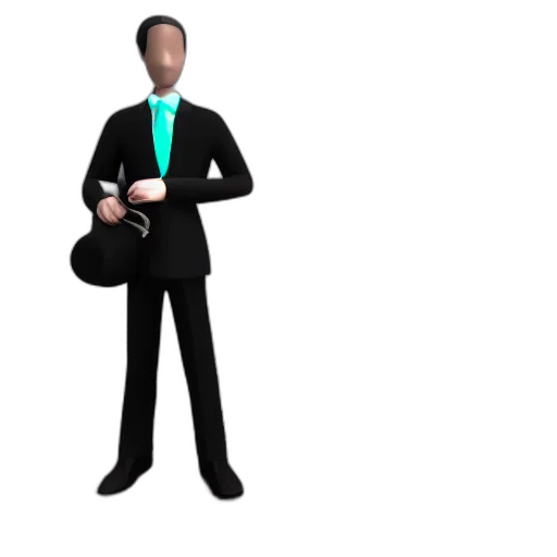 staff, jacket, cartoon, 3d render transparent PNG cut-out