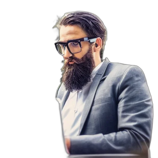 hair, staff, jacket, face transparent PNG cut-out
