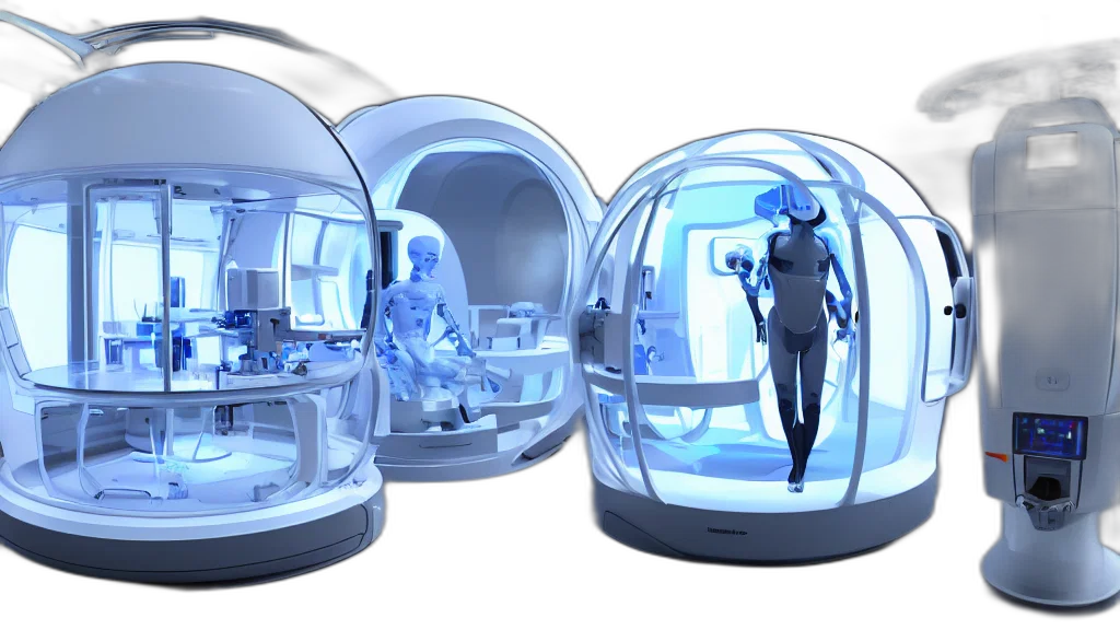 3d render, concept art, cyberpunk, outer space transparent PNG cut-out
