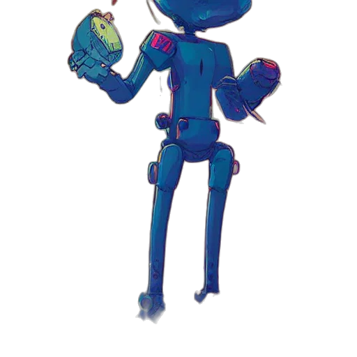 robot, staff, weapon, jacket transparent PNG cut-out