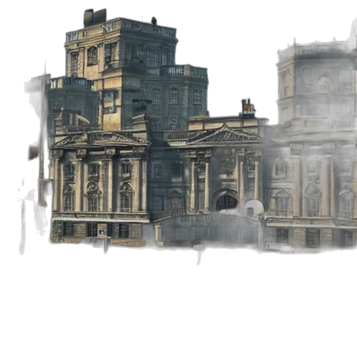 building, concept art, photorealistic, 3d render transparent PNG cut-out
