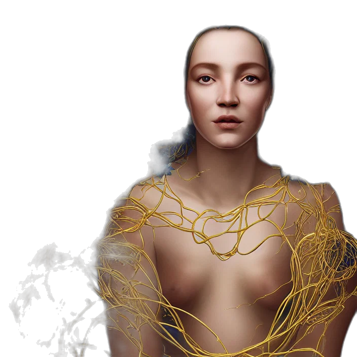 jewelry, hair, cyberpunk, concept art transparent PNG cut-out
