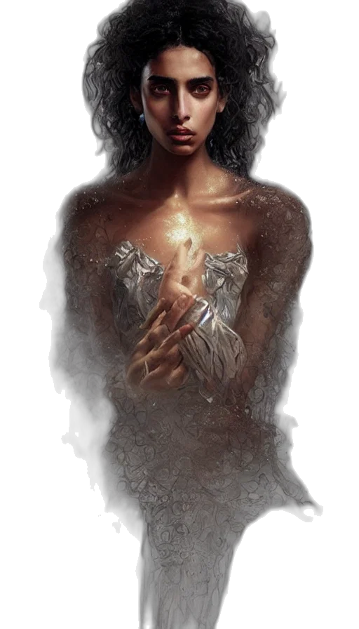 dress, jewelry, fantasy art, concept art transparent PNG cut-out