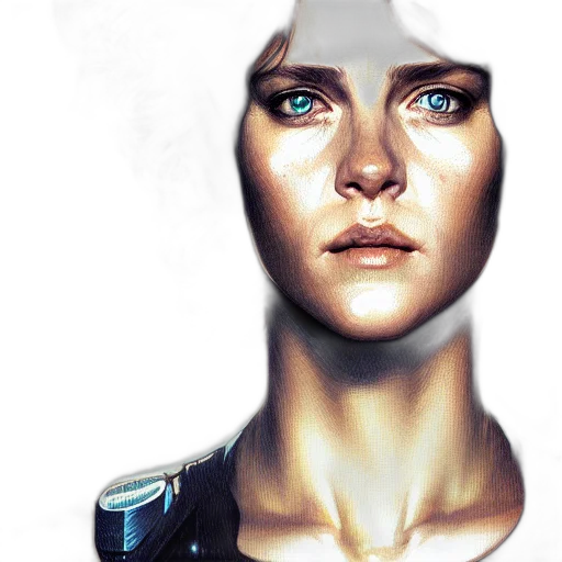 robot, face, photorealistic, comic book art transparent PNG cut-out